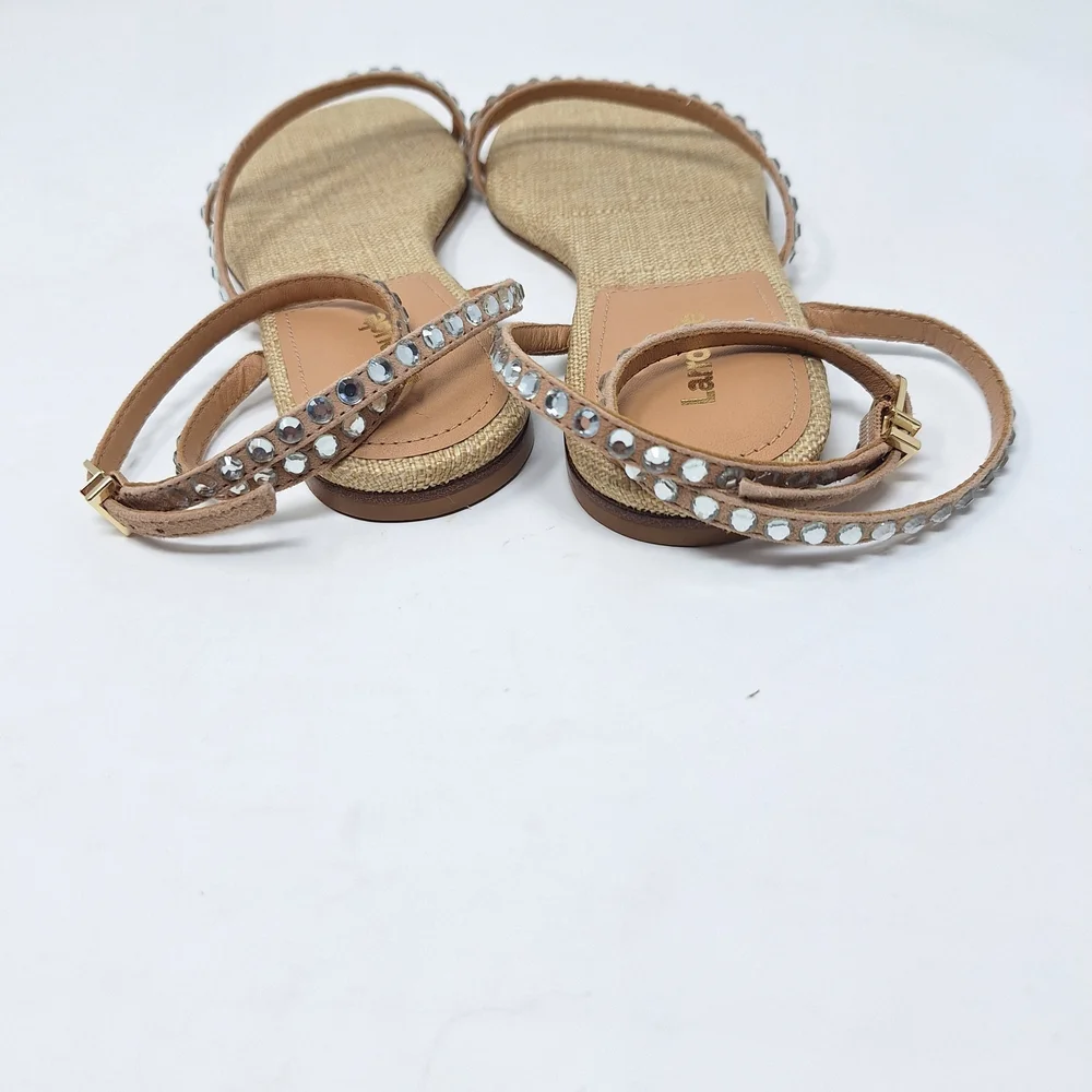 Larroude Patmos Crystal Sandal in Cristal